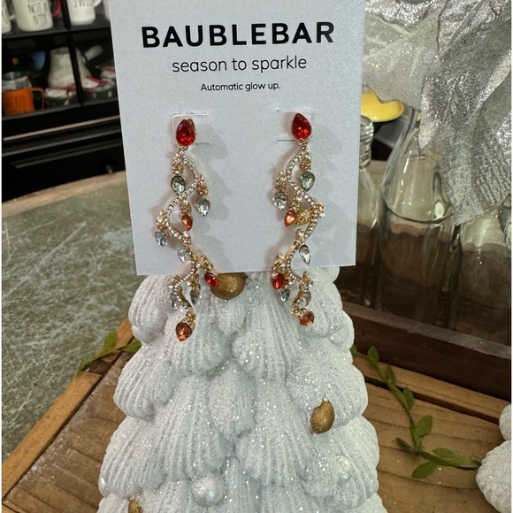 BAUBLEBAR CHRISTMAS “SEASON TO SPARKLE” RHINESTONE  STATEMENT EARRINGS - Picture 1 of 8
